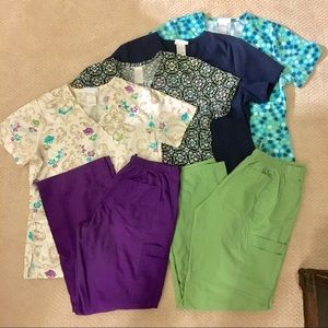 Four Scrub Tops and Two Pants